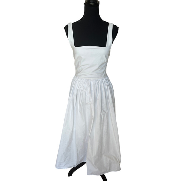 Rue Sophie White Fit n Flare Midi Dress XL Romantic Sundress Designer $188 - Picture 4 of 11